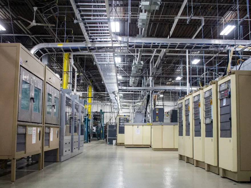 The interior of the manufacturing facility